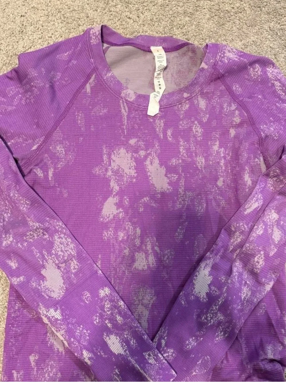 lululemon Lavender Purple Abstract Long-Sleeve Tee